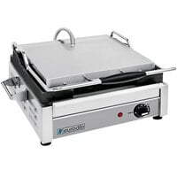 Eurodib SFE02345 120 Single Panini Grill with Grooved Plates - 14" x 10" Cooking Surface - 120V, 1800W