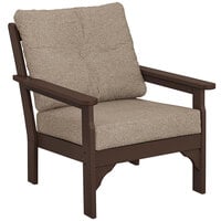 POLYWOOD GN23MA-146010 Vineyard Mahogany / Spiced Burlap Deep Seating Chair