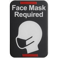 Tablecraft 6 inch x 9 inch Black / White Plastic Face Mask Required Window Sign 10706
