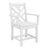 POLYWOOD Chippendale White Dining Arm Chair