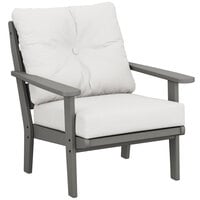 POLYWOOD 4411-GY152939 Lakeside Slate Grey / Natural Linen Deep Seating Chair