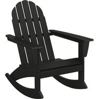 POLYWOOD ADR400BL Vineyard Black Adirondack Rocking Chair