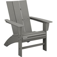POLYWOOD AD620GY Slate Grey Modern Curveback Adirondack Chair