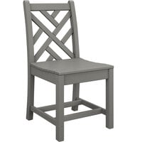 POLYWOOD CDD100GY Chippendale Slate Grey Dining Side Chair