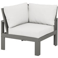 POLYWOOD 4604-GY152939 Edge Slate Grey / Natural Linen Modular Corner Chair