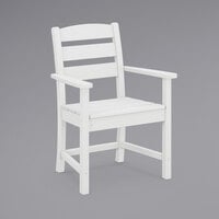 POLYWOOD TLD200WH Lakeside White Dining Arm Chair