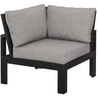 POLYWOOD 4604-BL145980 Edge Black / Grey Mist Modular Corner Chair