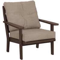 POLYWOOD 4411-MA146010 Lakeside Mahogany / Spiced Burlap Deep Seating Chair
