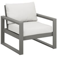 POLYWOOD 4601-GY152939 Edge Slate Grey / Natural Linen Club Arm Chair