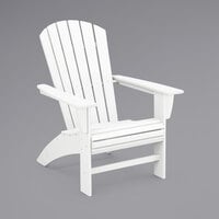 POLYWOOD Nautical White Curveback Adirondack Chair