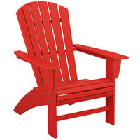 POLYWOOD Nautical Sunset Red Curveback Adirondack Chair