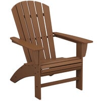 POLYWOOD Nautical Teak Curveback Adirondack Chair