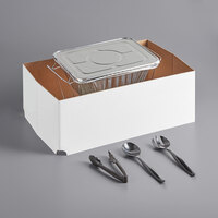 Choice 1/2 Size Disposable Serving / Chafer Dish Kit with Serving Utensils and Wind Guard
