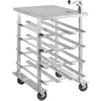 Garde CANSTN72 Half Size Mobile Aluminum Can Rack for #10 and #5 Cans with Stainless Steel Top and Heavy-Duty Can Opener
