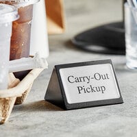 American Metalcraft Double-Sided Black Wood Carry-Out / Pickup Sign