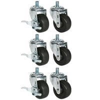 Beverage-Air 61C01S012A 3 inch Replacement Casters for DP119, UCR119A and WTR119A - 6/Set