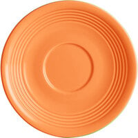 Acopa Capri 6 inch Valencia Orange Stoneware Saucer - 36/Case