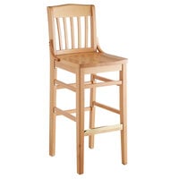 Lancaster Table & Seating Natural School House Bar Height Chair