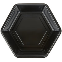Genpak HX019-3L Smart-Set 9 inch Black Hexagonal Deep Foam Serving Tray - 200/Case