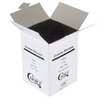 Choice 7 3/4" Jumbo Black Unwrapped Straw - 500/Box
