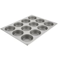 Chicago Metallic 42445 Glazed Aluminized Steel 24 Mold 2.82 oz. Clustered  ePAN Hamburger Bun / Muffin Top / Cookie Pan - 17 11/16 x 25 11/16