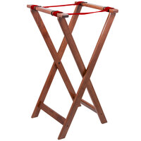 Lancaster Table & Seating 18 1/2" x 16 1/4" x 32" Folding Wood Tray Stand Light Brown