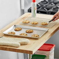 Baker's Mark Half Size 18 Gauge 13 inch x 18 inch Wire in Rim Aluminum Sheet Pan with Stainless Steel Footed Cooling Rack