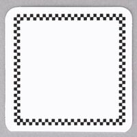 Square Write-On Deli Tag with Black Checkered Border - 25/Pack