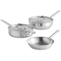 Vigor SS1 Series 2-Piece Induction Ready Stainless Steel Non-Stick Fry Pan  Set - 8 and 9 1/2 Frying Pans