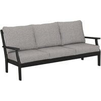 POLYWOOD Braxton Black / Grey Mist Deep Seating Sofa