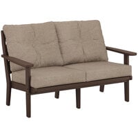 POLYWOOD Lakeside Mahogany / Spiced Burlap Deep Seating Loveseat