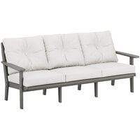 POLYWOOD Lakeside Slate Grey / Natural Linen Deep Seating Sofa