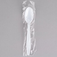 Visions Individually Wrapped White Heavy Weight Plastic Teaspoon - 250/Pack