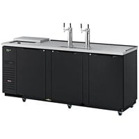 Turbo Air Super Deluxe TCB-4SBD-N Black Beer Dispenser with Club Top and Double Taps