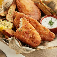 Mrs. Friday's 10 oz. Craft Beer Battered Cod Fillet Portions - 10 lb.