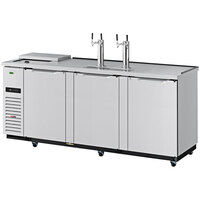 Turbo Air Super Deluxe TCB-4SDD-N Stainless Steel Beer Dispenser with Club Top and Double Taps