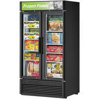 Turbo Air Super Deluxe TGF-35SD-N-B 35 5/8 inch Black Swing 2 Door Freezer with LED Advertising Panel