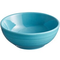 Acopa Capri 13 oz. Caribbean Turquoise Stoneware Nappie Bowl - 12/Pack