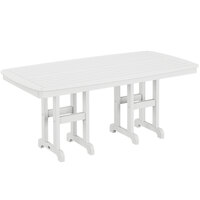 POLYWOOD Nautical 37" x 72" White Dining Height Table