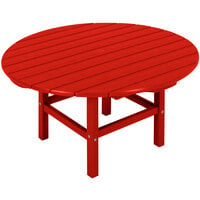 POLYWOOD 38 inch Sunset Red Round Conversation Table