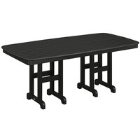 POLYWOOD Nautical 37" x 72" Black Dining Height Table