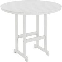 POLYWOOD 48 inch White Round Bar Height Table