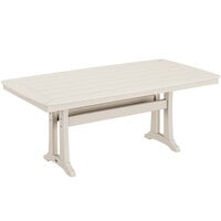POLYWOOD Nautical Trestle 38" x 73" Sand Dining Height Table