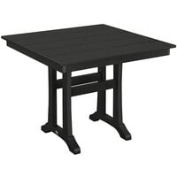 POLYWOOD Farmhouse Trestle 37 inch Black Dining Height Table