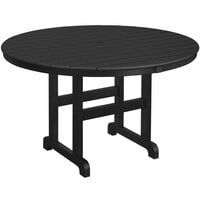 POLYWOOD 48 inch Black Round Dining Height Table