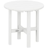 POLYWOOD 18 inch White Round Side Table