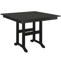 POLYWOOD Farmhouse 37 inch Black Dining Height Table