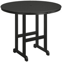 POLYWOOD 48 inch Black Round Bar Height Table