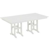 POLYWOOD Farmhouse 37 inch x 72 inch White Dining Height Table
