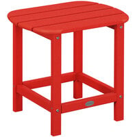POLYWOOD South Beach 15 inch x 19 inch Sunset Red Side Table